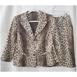 Fundamental Things soft blazer jacket & skirt lepard print